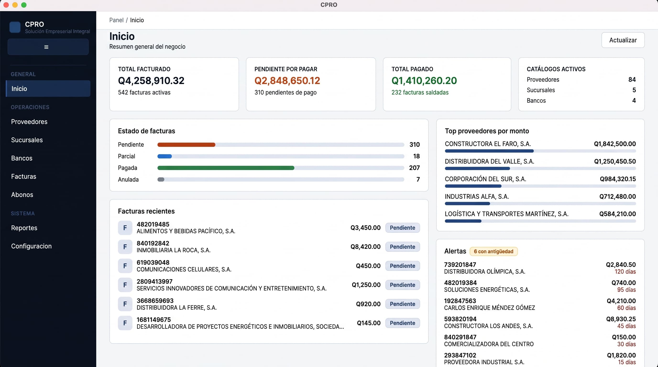 Portada de Sistema Contable de Control De Saldos de Proveedores