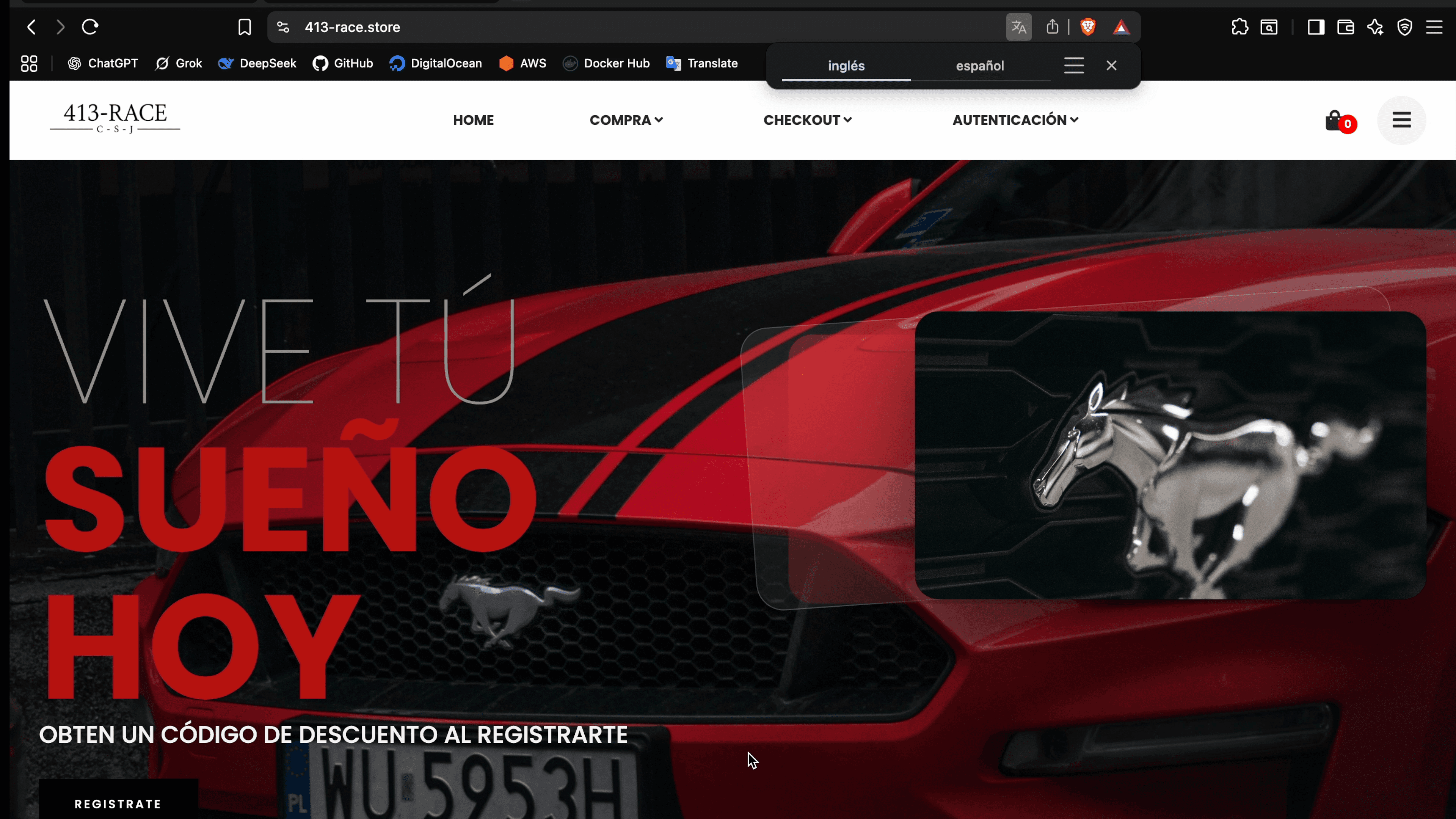 Portada de Ecommerce con CRM Y Panel Administrativo para 413-RACE