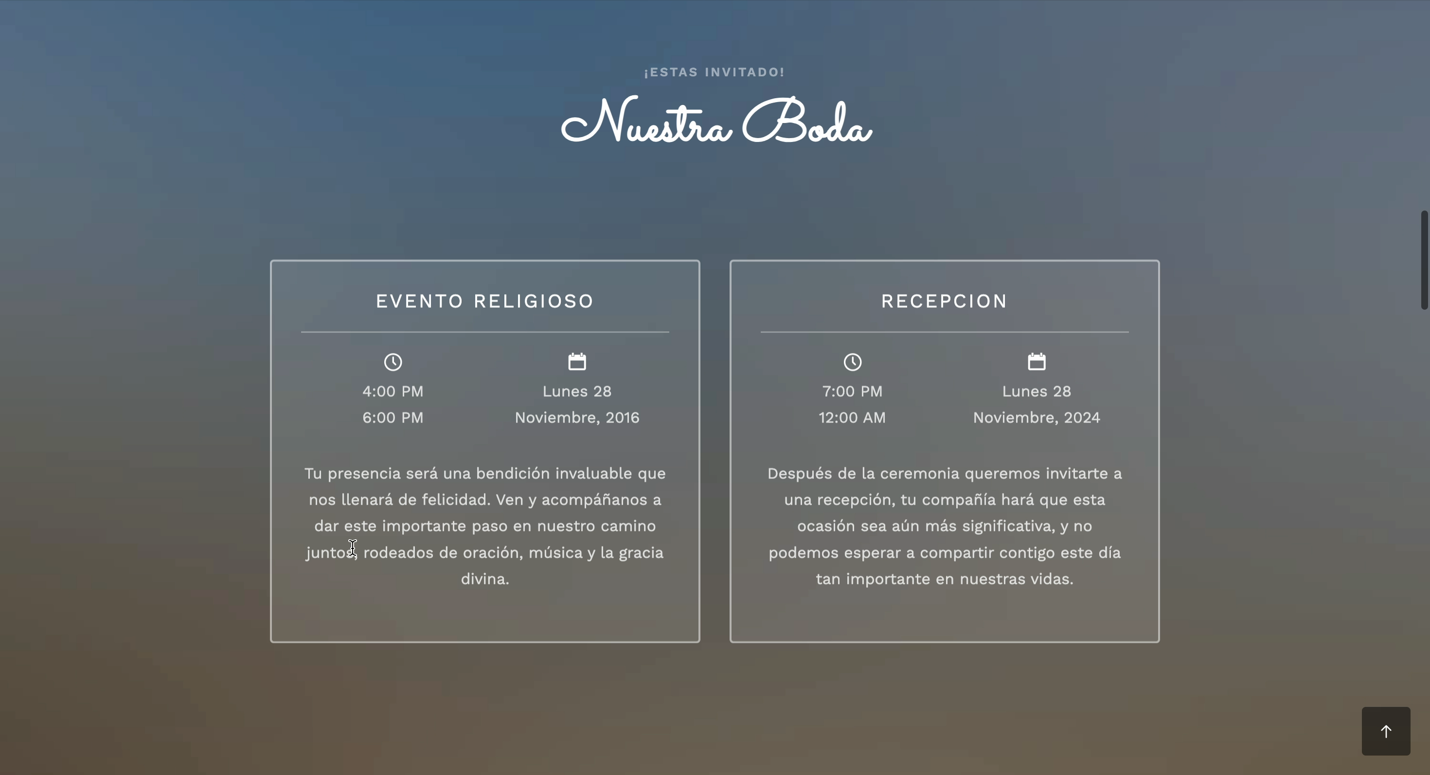 Portada de Invitación Web Para Boda
