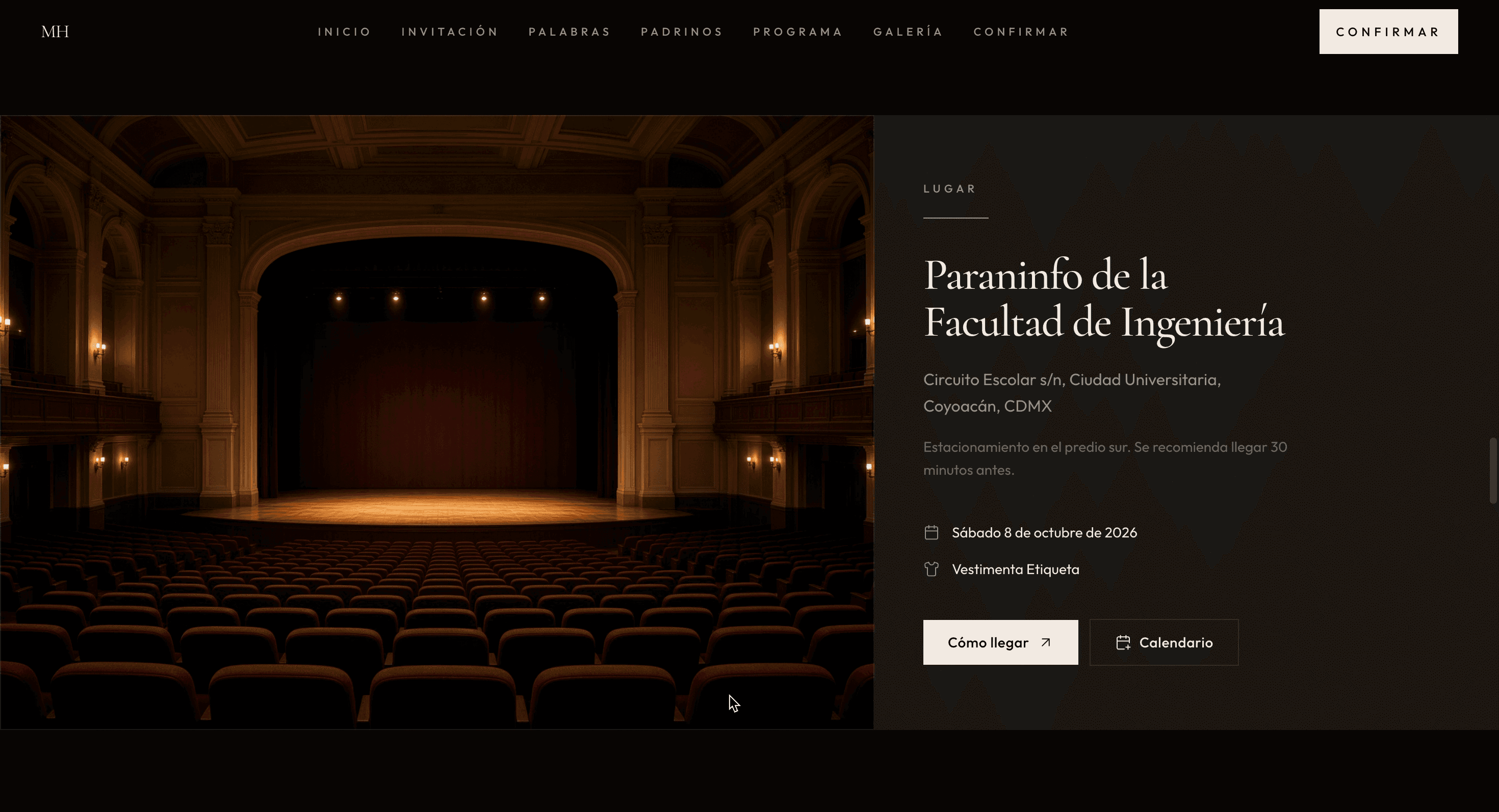 Portada de Invitación Web para Graduación